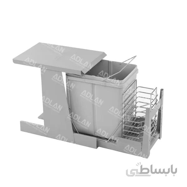 سطل زباله تک مخزنه متوسط ترکیبی ریل کف تاندم (17 لیتری) – هلنا