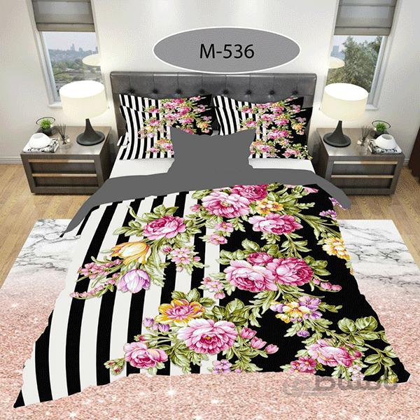 روتختی سه بعدی ساتن ابریشم ترک طرح گلدار - کد M 536