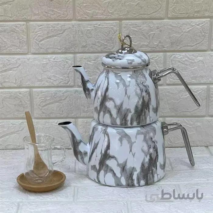 ست کتری و قوری پاچی مدل 200705 ا جنس بدنه لعابی
