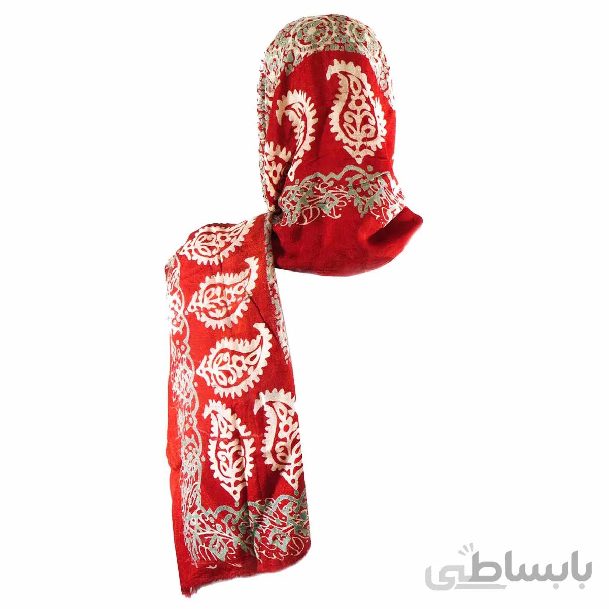 روسری شالی سنتی کردستان طرح ترنج رنگ نارنجی
