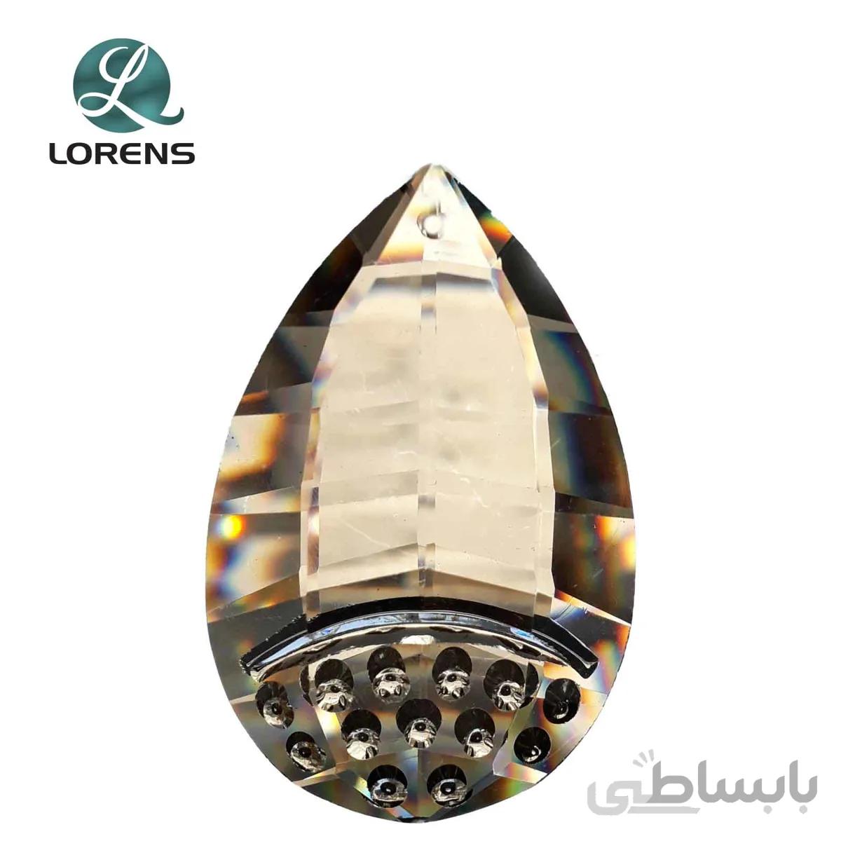 آویز بادامی زیر نگینی شامپاین