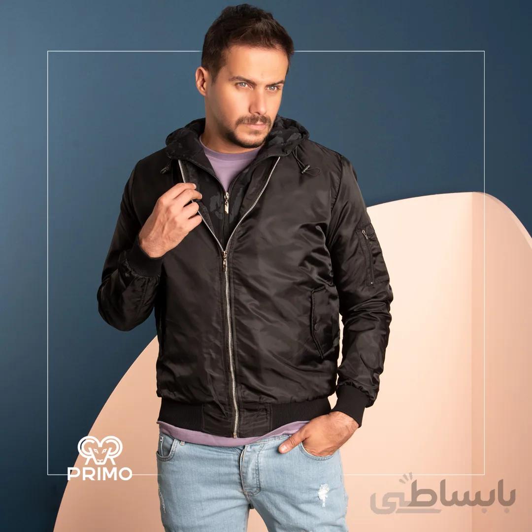 کاپشن شمعی کلاه دار 802101