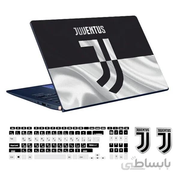 اسکین لپ تاپ طرح juventus کد ۰۱ به همراه استیکر کیبورد