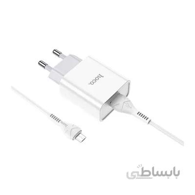 شارژر دیواری هوکو مدل C81A + کابل تبدیل microUSB
