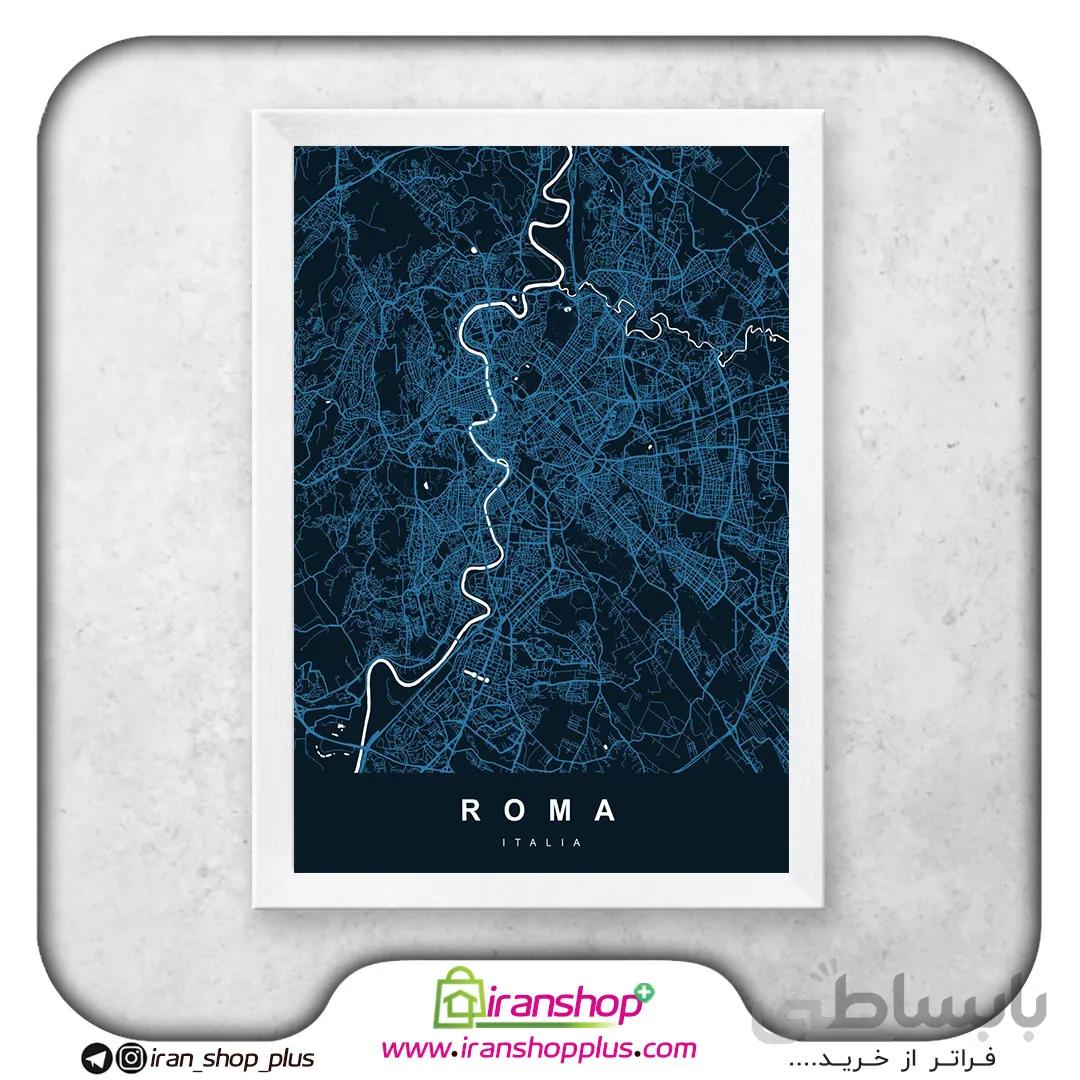 تابلو نقشه شهر رُم با تم Neon