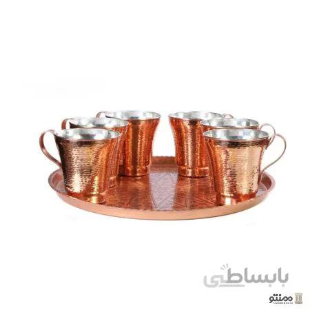 ست 7 عددی سینی و لیوان مسی کد 22