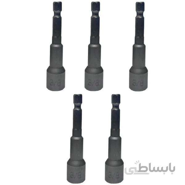 بکس سر دریلی مغناطیسی سایز 3/8 بسته 5 عددی