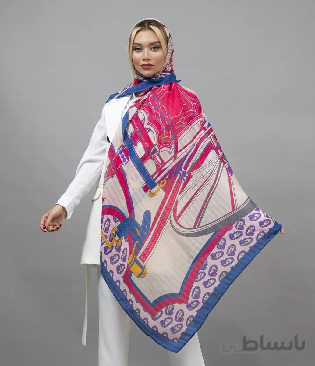 روسری نخی دور دست دوز کد BH113