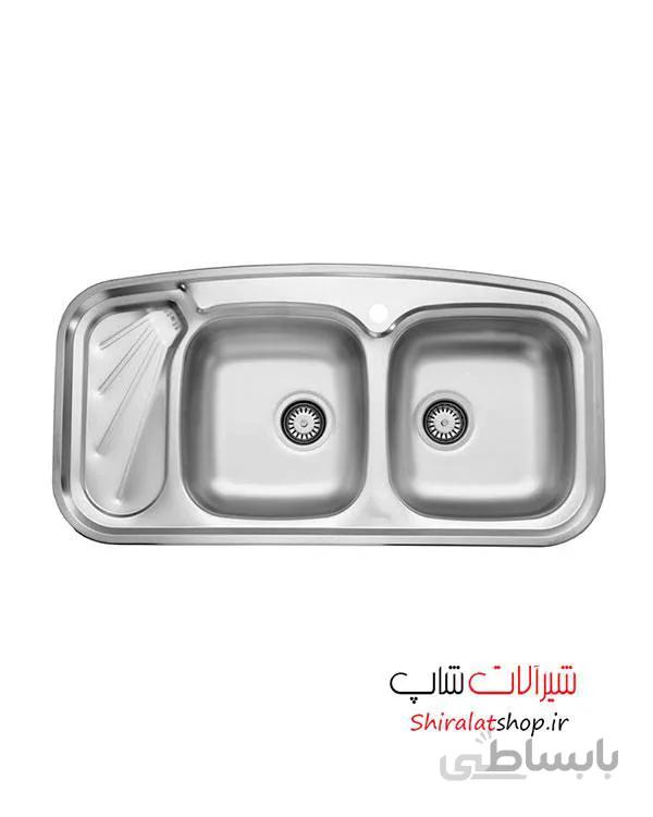 سینک ظرفشویی توکار استیل البرز ا Steel Alborz Double Bowl Sink 200