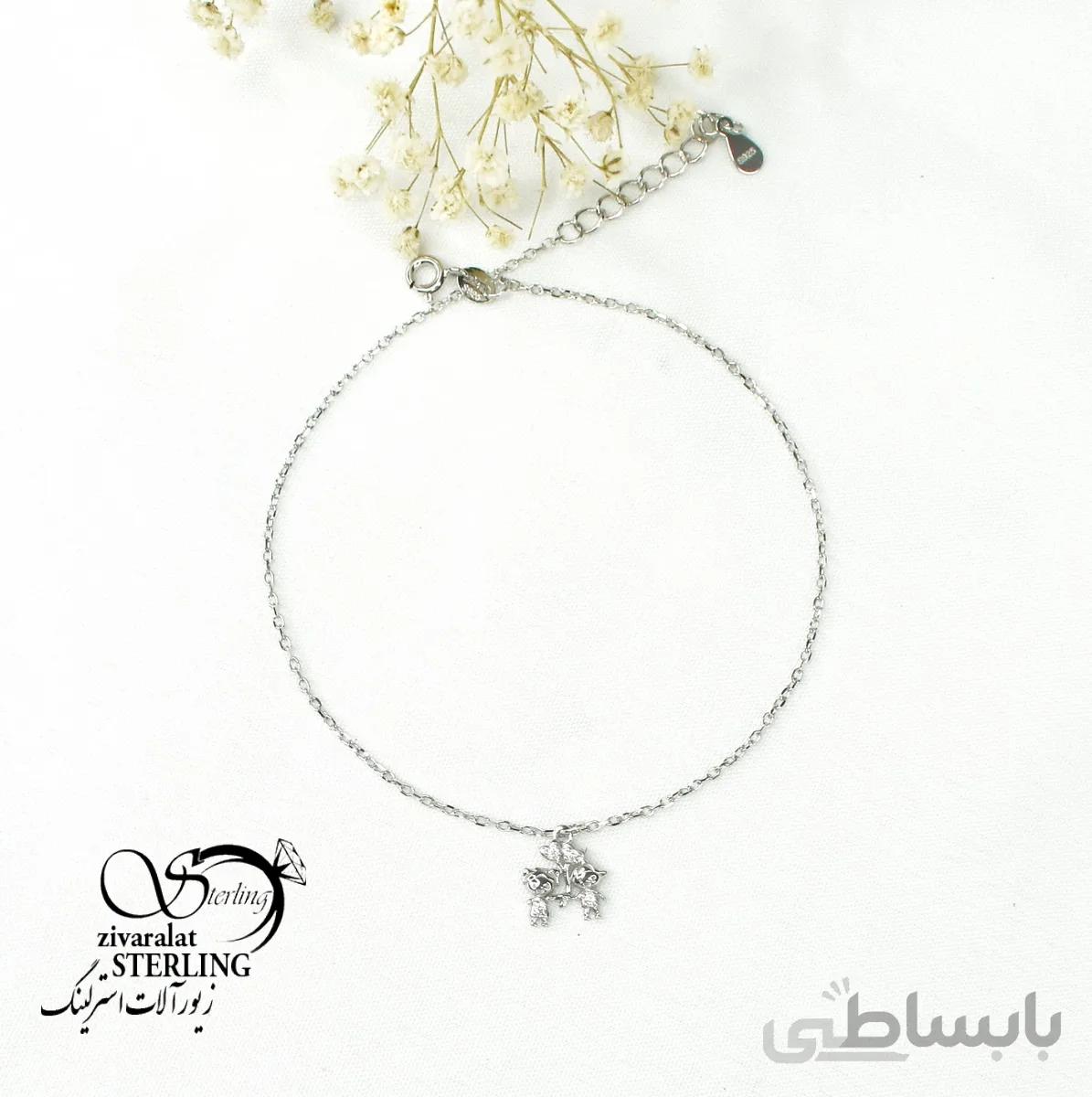 پابند نقره زنانه طرح پروانه
