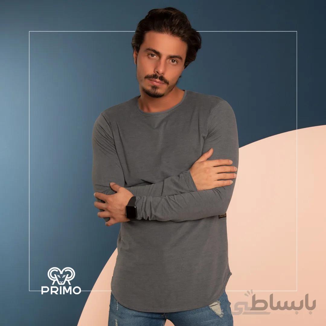 تیشرت پنبه مردانه مدل آستین بلند 513101