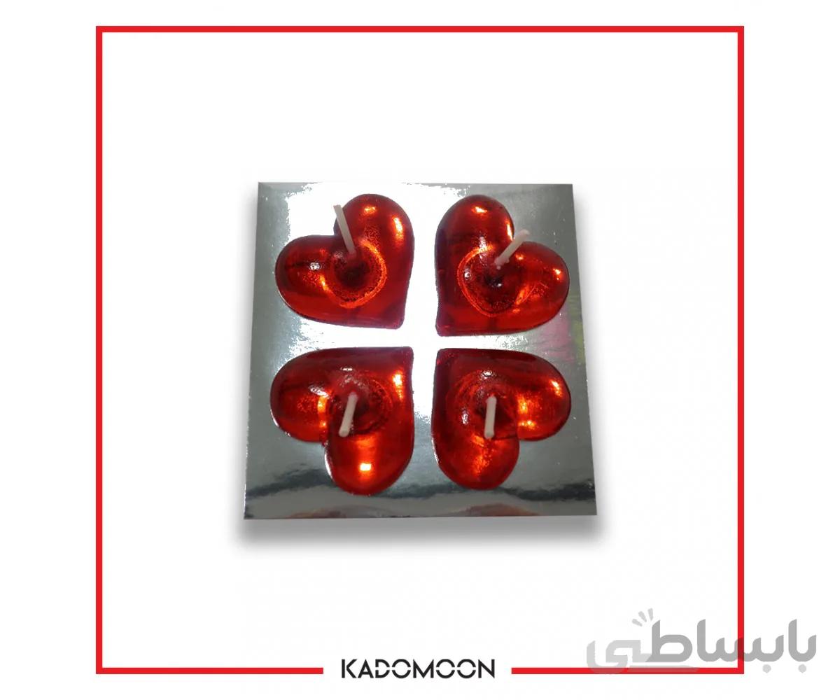 شمع ژله ای قلبی بسته چهارتایی