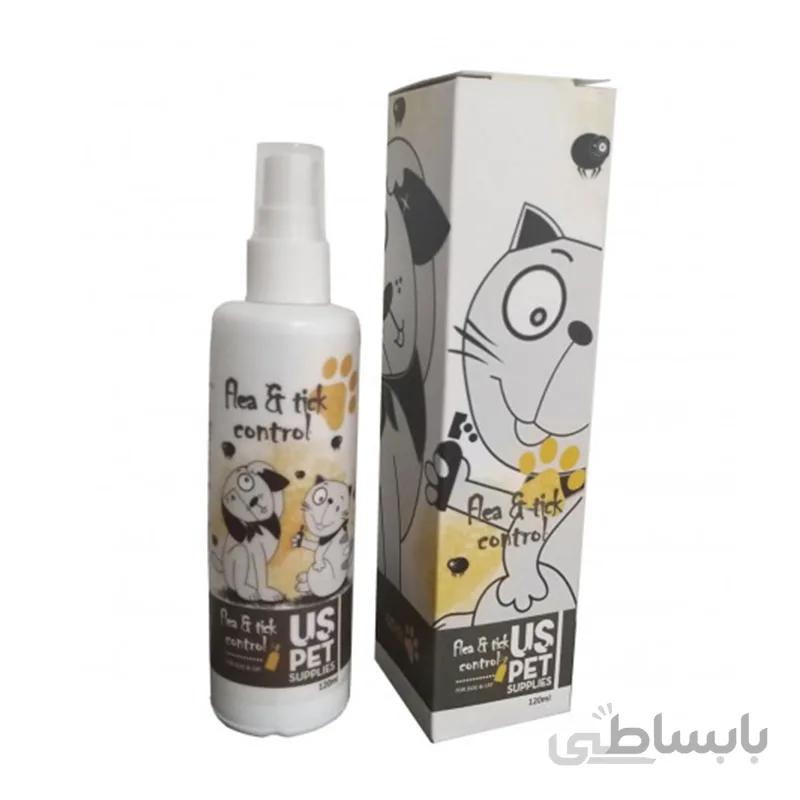 اسپری ضد کک و کنه یو اس پت مدل Flea & Tick Control حجم 120 ‌میلی‌لیتر