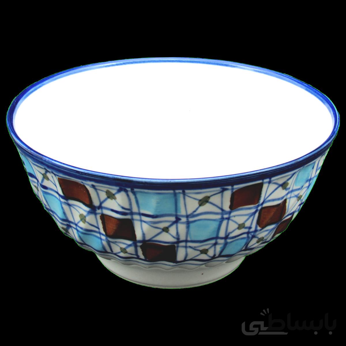 کاسه بزرگ آش خوری چینی میبد مروارید نقش شطرنجی