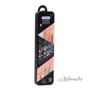 مداد مشکی استورم مدل Monuments کد HL-810 مجموعه 12 عددی