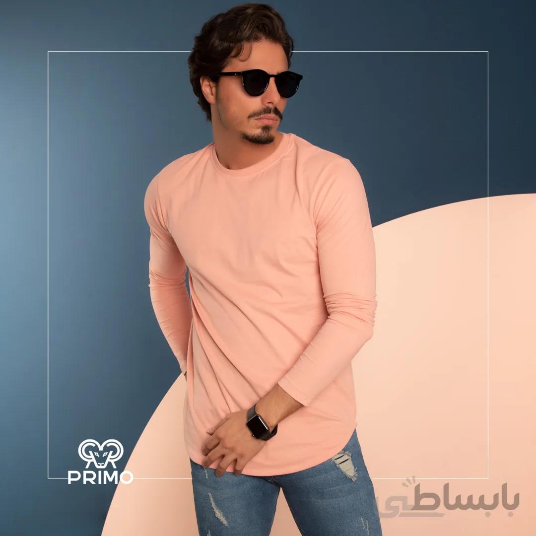 تیشرت پنبه مردانه مدل آستین بلند ساده 513311