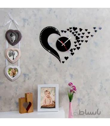 ساعت دیواری فانتزی طرح قلب نگینی