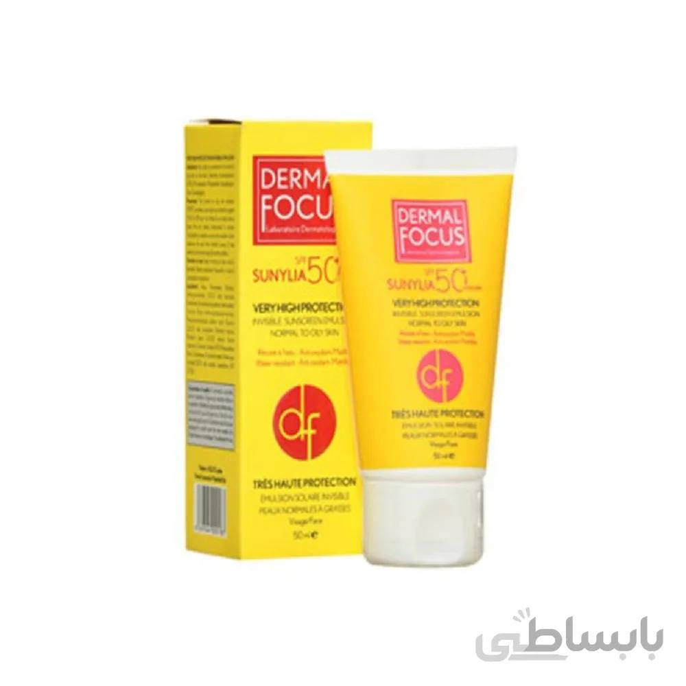 امولسیون ضدآفتاب بی رنگ SPF 50 سانیلیا درمال فوکوس