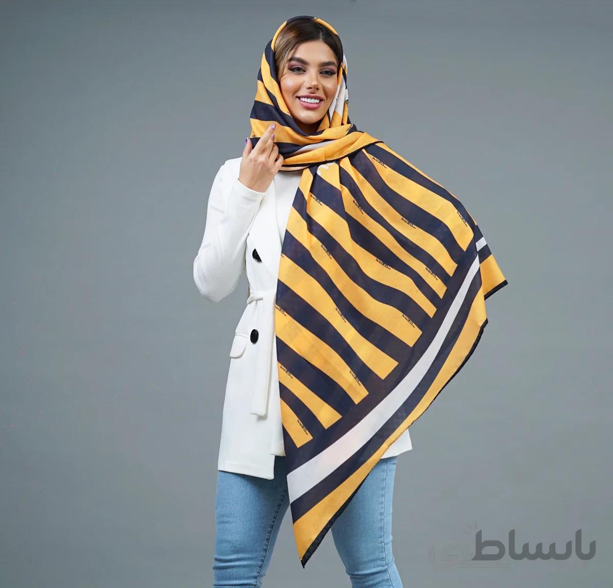روسری نخی دور دست دوز کد BH108