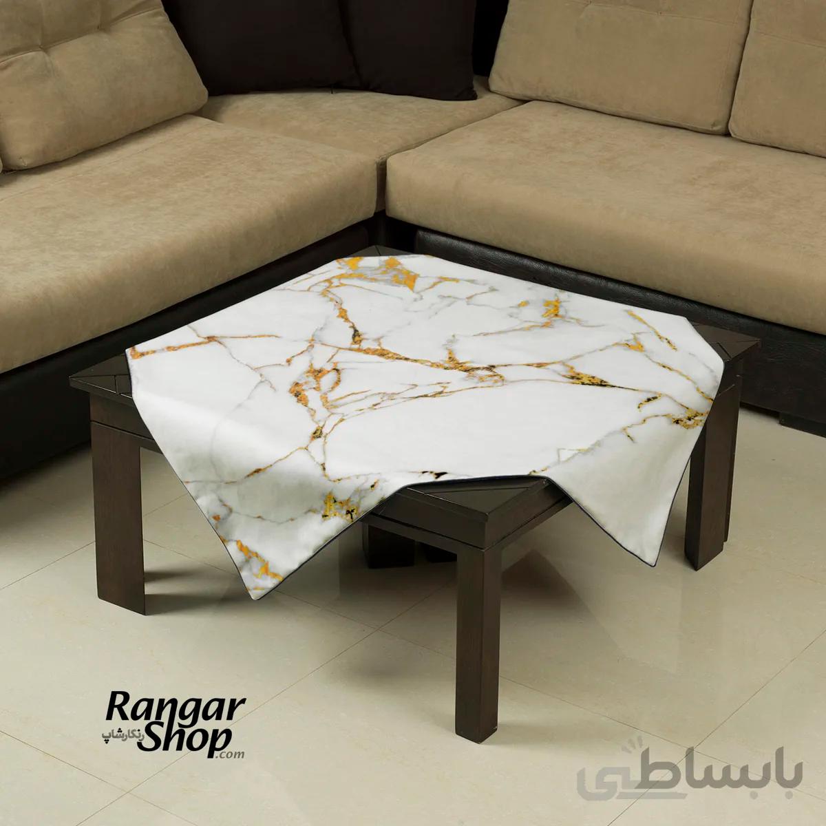 رومیزی طرح مرمر سفید