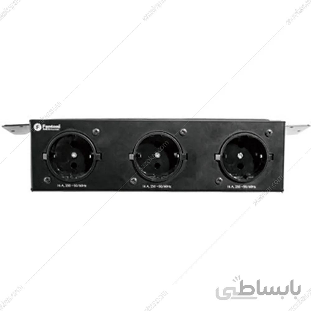 پریز برق سه سوکت زیر میز اداری و زیر کابینت هوایی مشکی فانتونی مدل N368 ا Fantoni-N368-Power-outlet