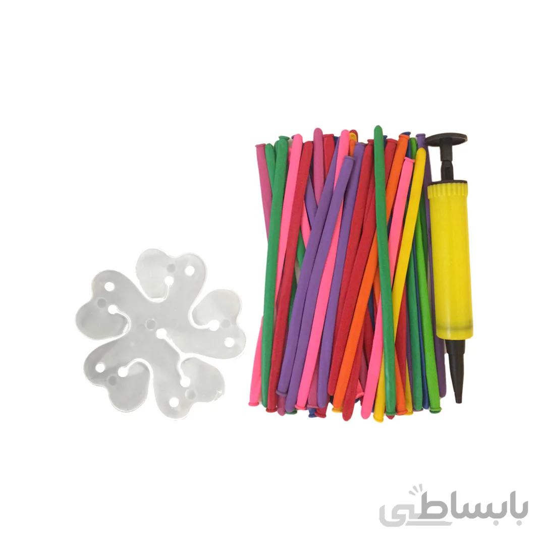 بادکنک ماری بسته 25 عددی به همراه استند گل مدل STLB169