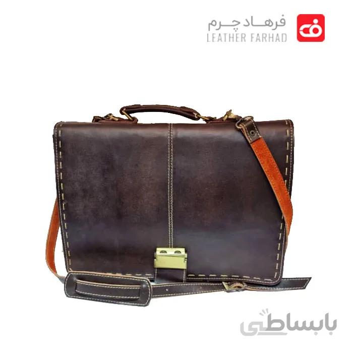 کیف اداری زیر بند سه رمز چرم طبیعی تبریز