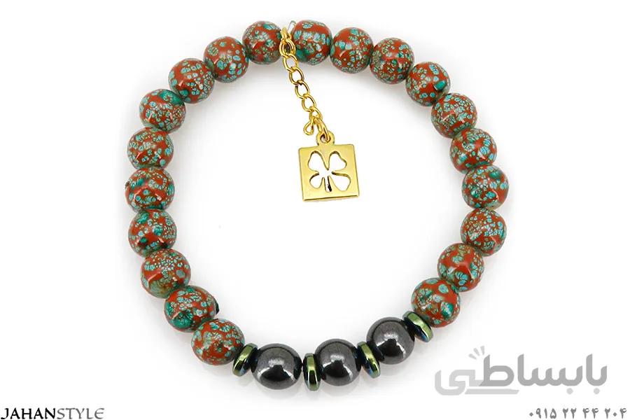 دستبند مهره‌دار رنگی