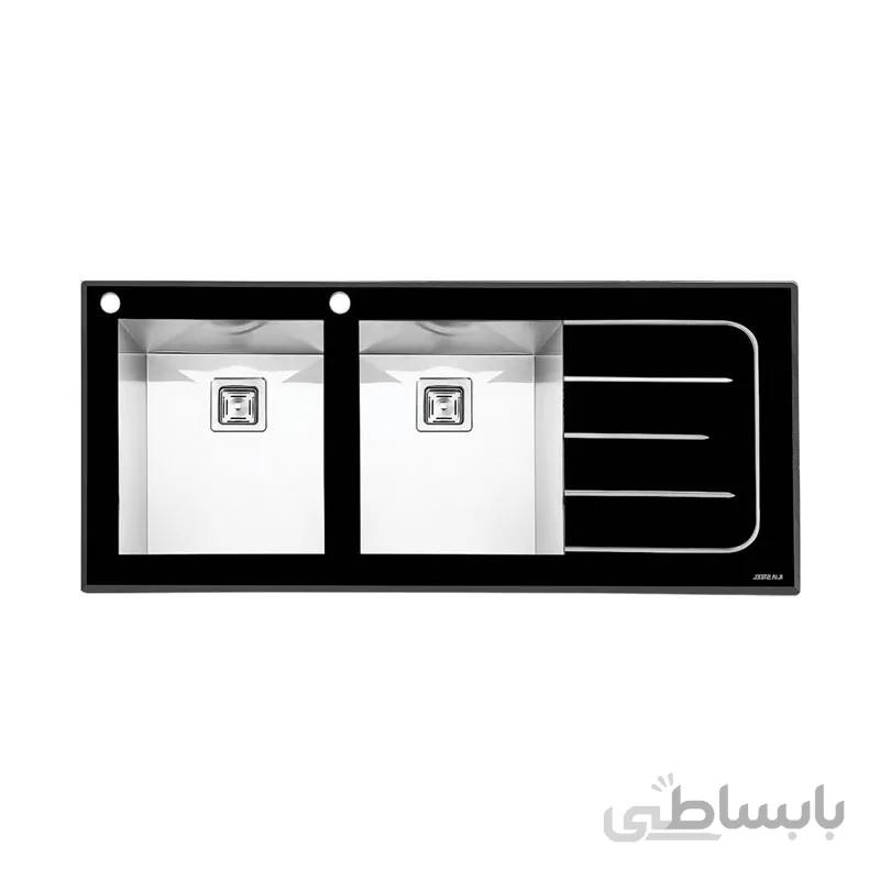 سینک ایلیا استیل شیشه ای 8022