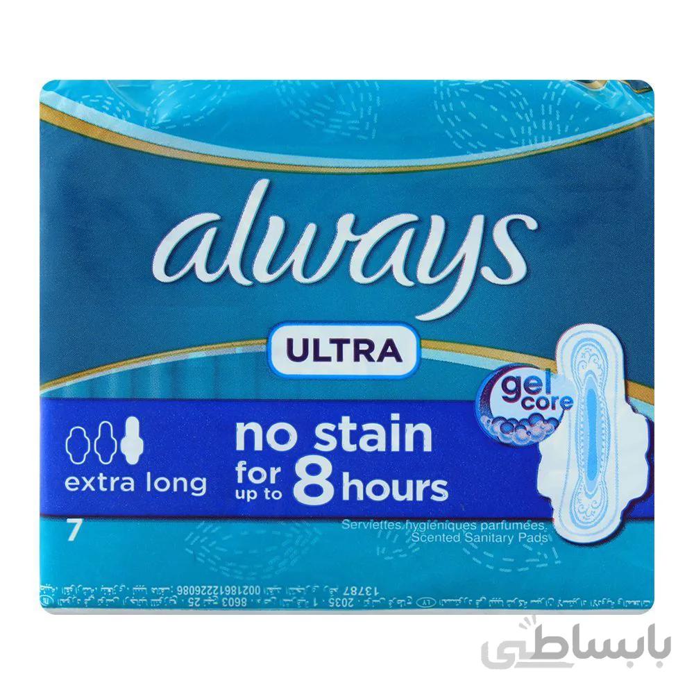نوار بهداشتی الویز مدل Ultra Thin سایز extra long بسته 7 عددی ا Always ultra thin extra long 7 pads