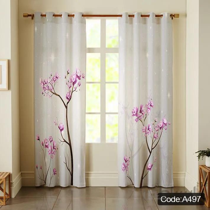 پرده پانچی گلدار کد A497
