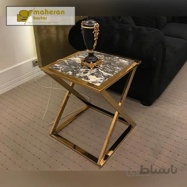 میز عسلی استیل کنار مبلی مدل ژینوس jhinus