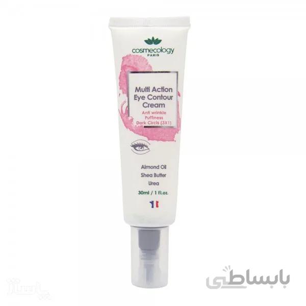 کرم دورچشم سه کاره رفع چروک، پف وتیرگی کاسمکولوژی Multi Action Eye Contour Cream 30ml