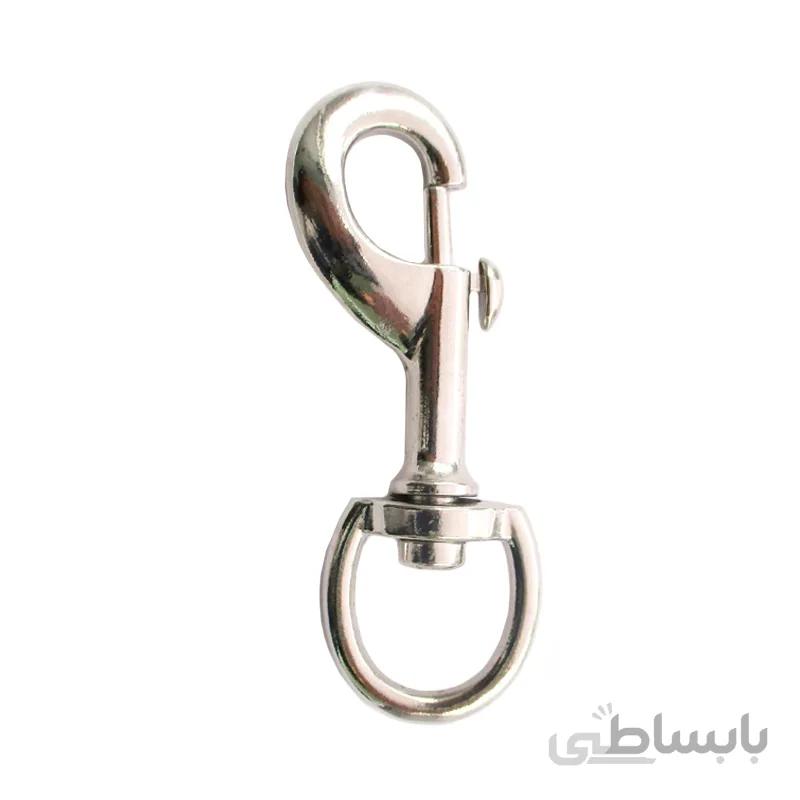 مدبر کیف ته گرد فلزی نقره‌ای طول 8.5 سانتی‌متر