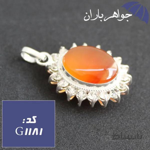 گردنبند عقیق یمنی خوشرنگ دور جواهری کد G_1181