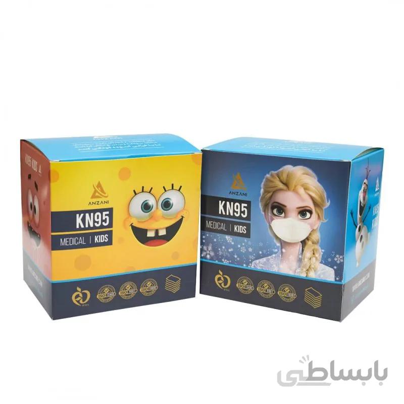 جعبه 10 عددی ماسک کودک 5 لایه KN95 پسرانه و دخترانه