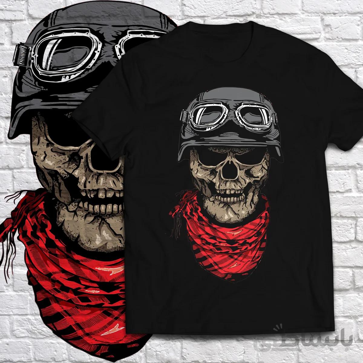 تیشرت اسکلت موتور سوار-skull moto rider