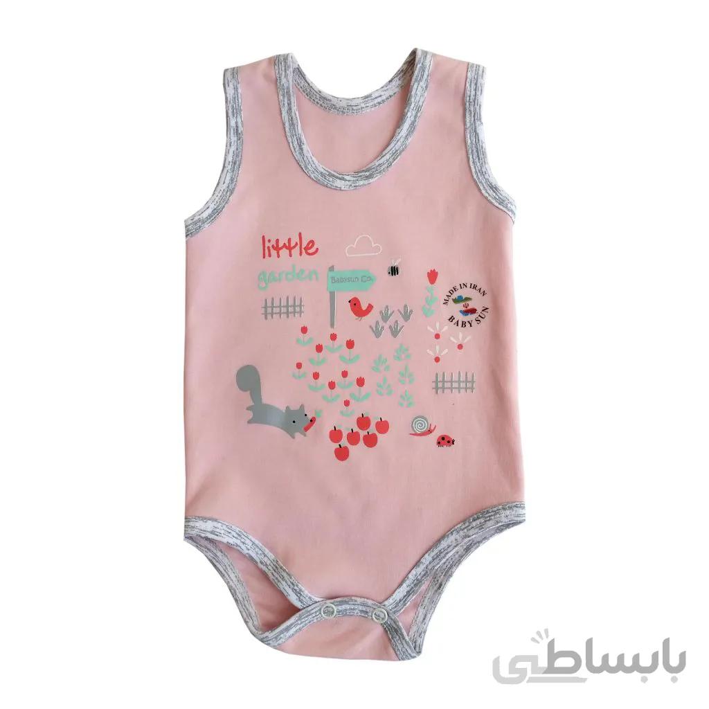 زیردکمه رکابی نوزادی بی بی سان طرح باغچه