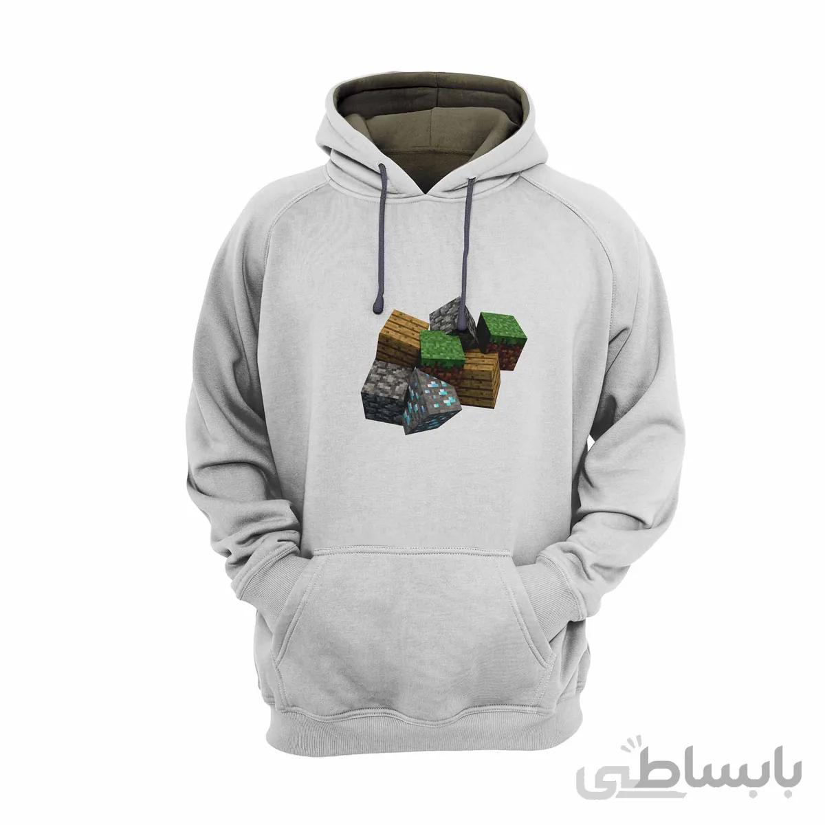 هودی سفید طرح بازی ماینکرافت Minecraft کد KCT10464