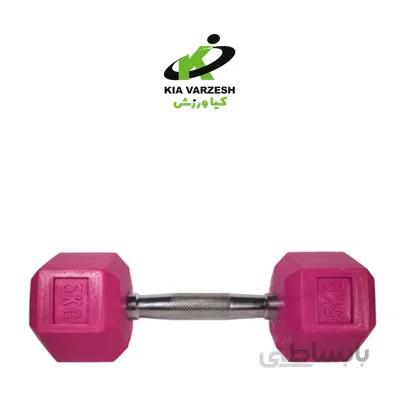 دمبل ۶ ضلعی رنگی ۵ کیلویی - مشخصات، قیمت و خرید ا colored hexagonal dumbbell 5 kg