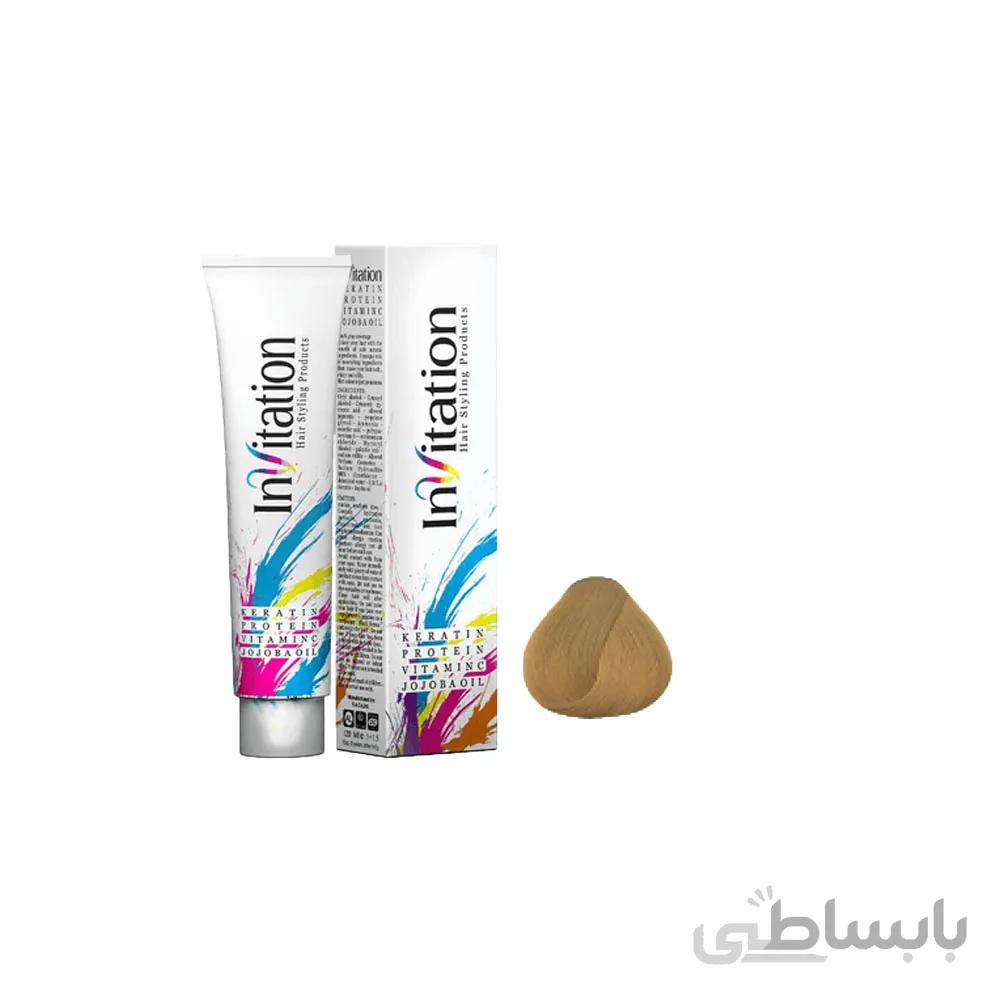 رنگ مو اینویتیشن شماره9.5 حجم 120 میلی لیتر رنگ بلوند طلایی روشن