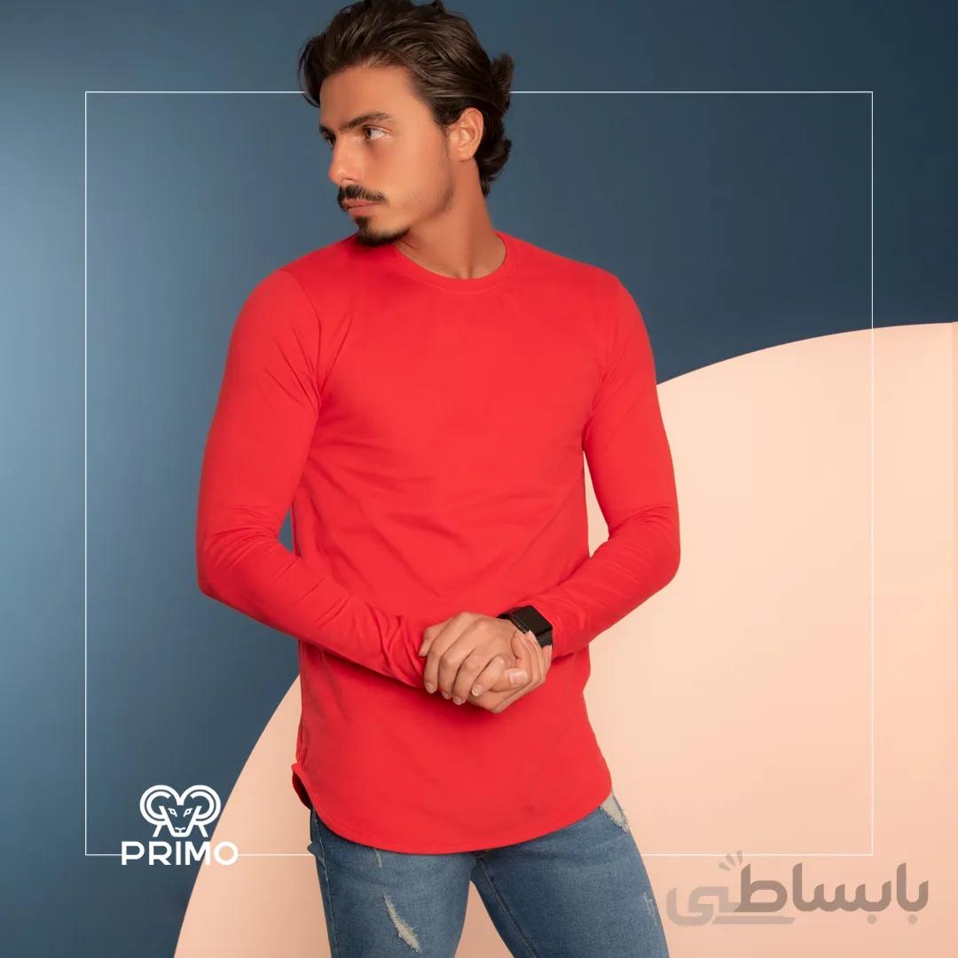 تیشرت پنبه مردانه مدل آستین بلند ساده 513302