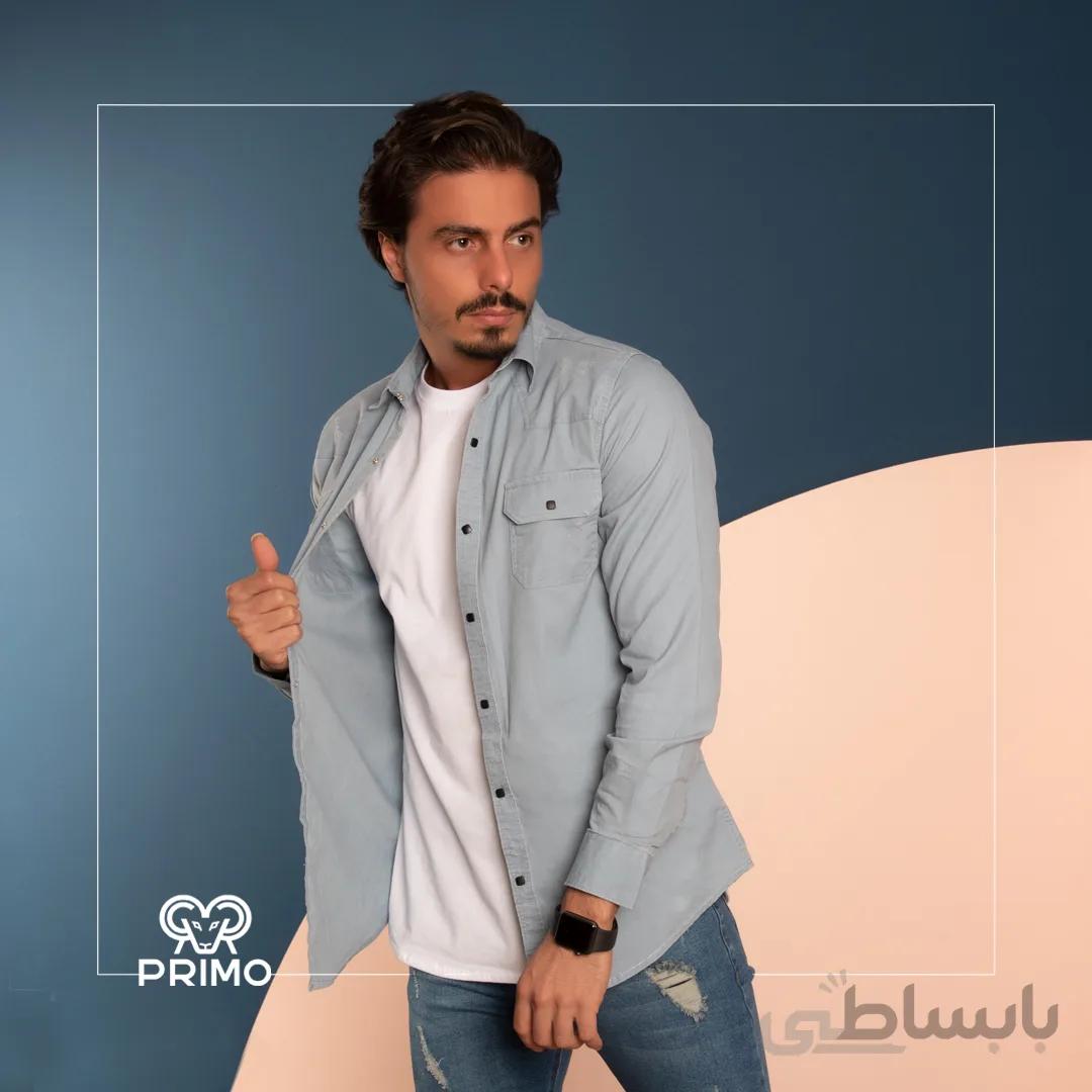 پیراهن کتان مردانه مدل آستین بلند ساده 236405