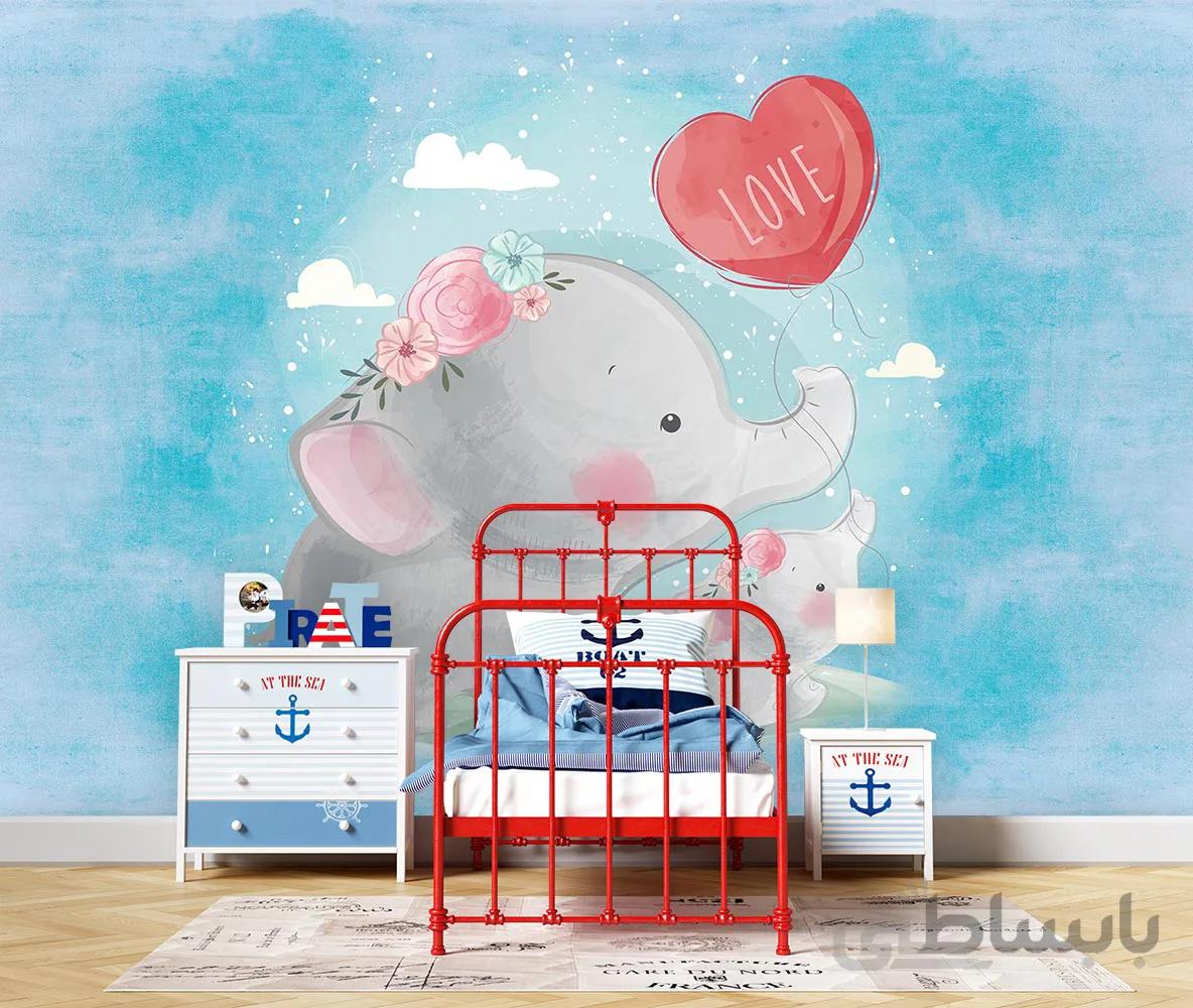 پوستر دیواری اتاق کودک طرح فیل W10021700
