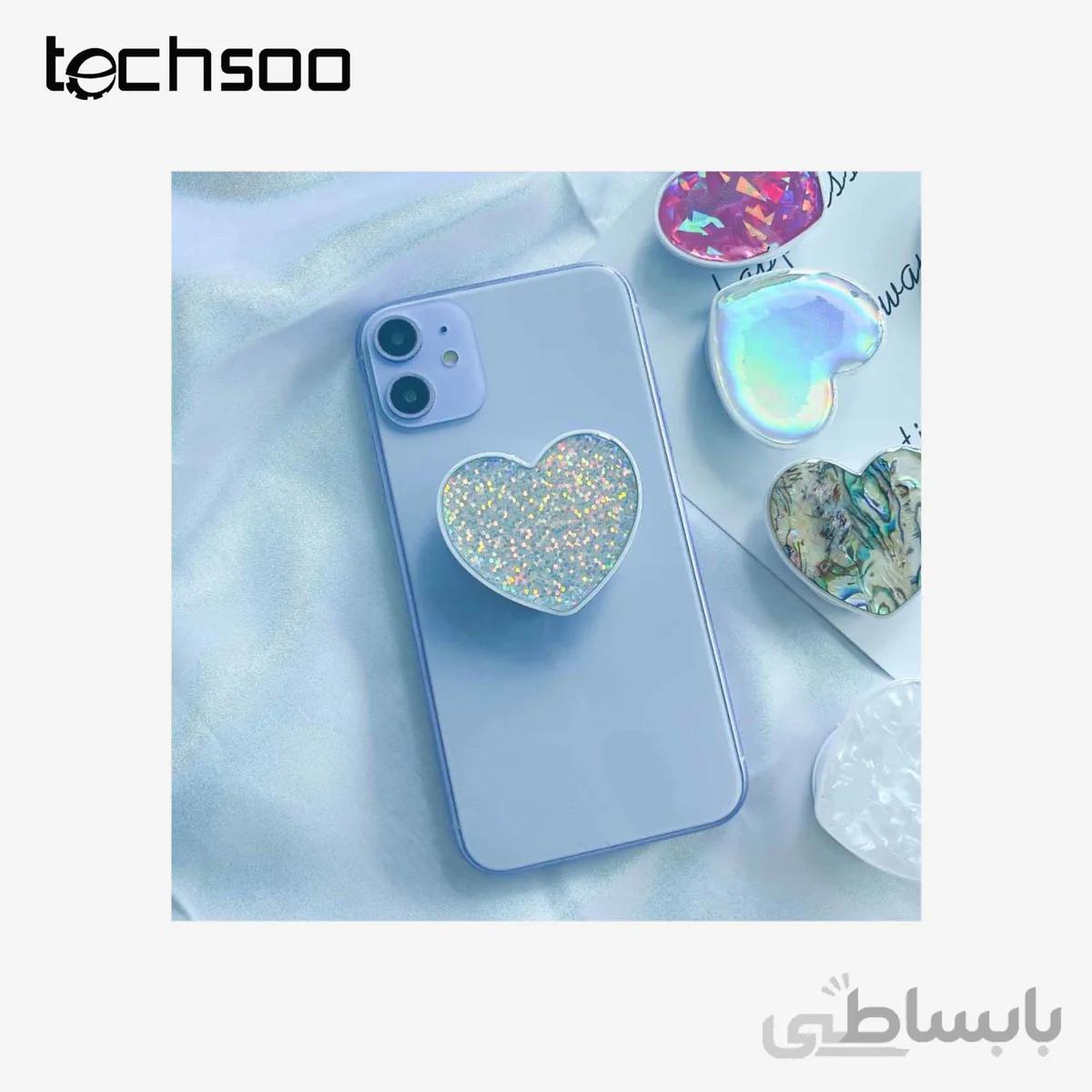 پاپ سوکت فانتزی طرح قلب ماربل Natural shell heart Pop Socket