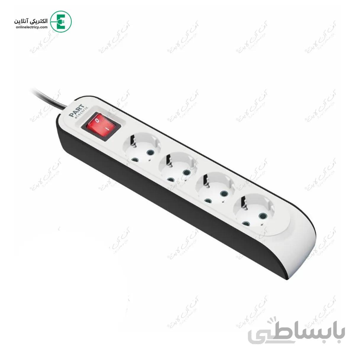 چهار خانه با کلید ارتدار و کابل 1/8 متری پارت الکتریک