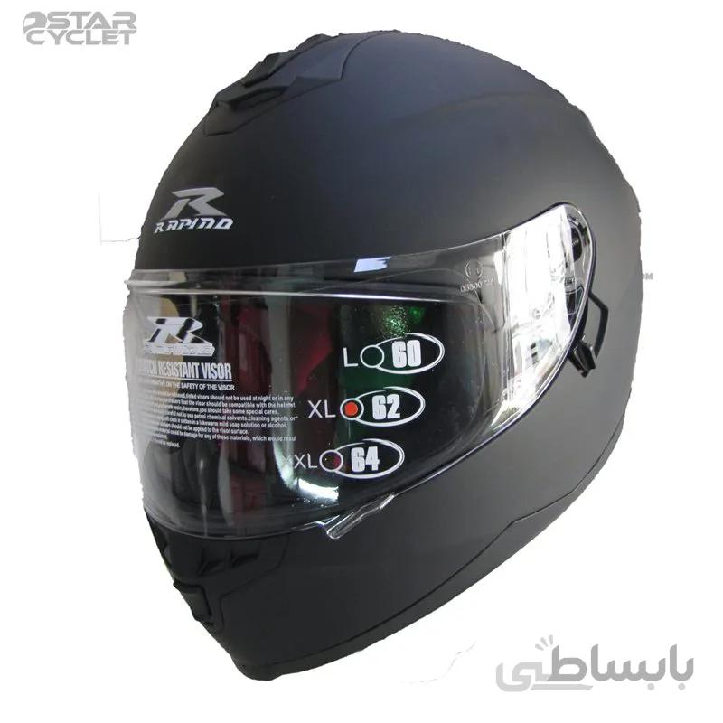 کلاه کاسکت راپیدو مدل 967 mtblk مشکی مات