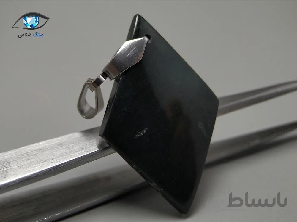 آویز یشم جیدیت لوزی 4.8 گرم