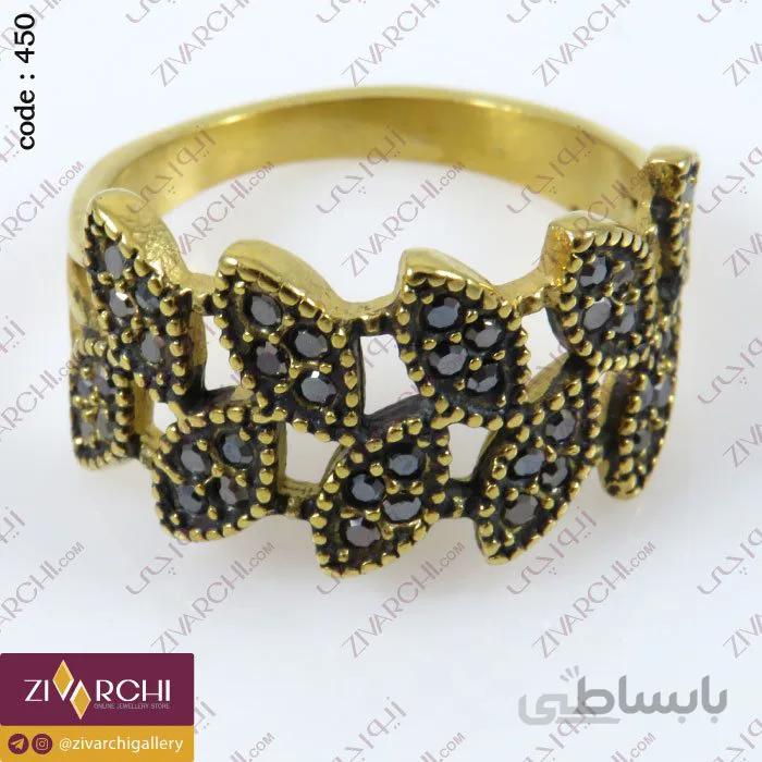 انگشتر استیل مارکازیت (طرح گندم) 450