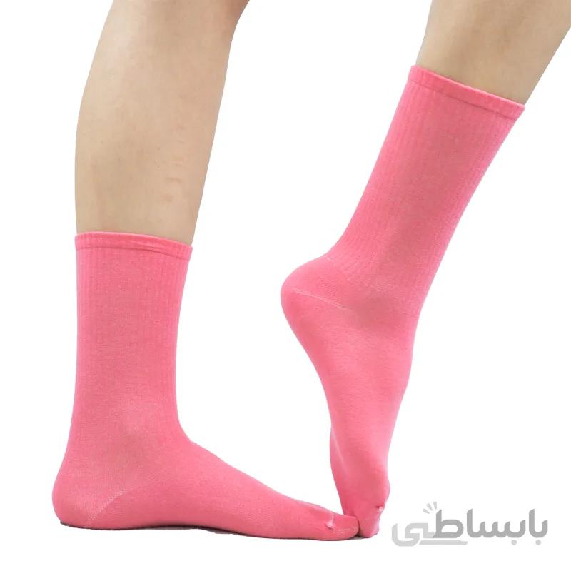 جوراب ساقدار اسپرت صورتی بوم